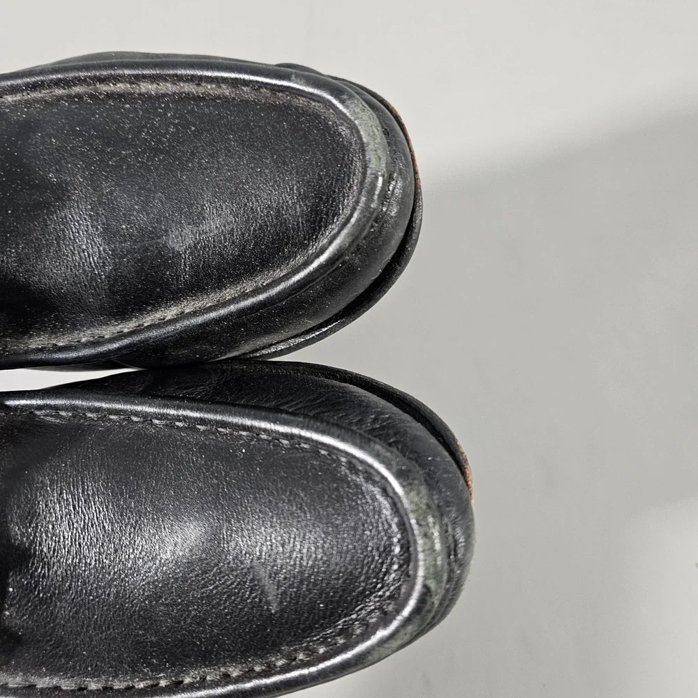Gucci Horsebit Loafers Men 9.5 Black Leather Web Stripe 157440